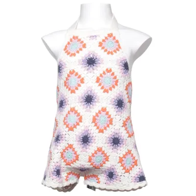 Hängselshorts (Vit, Flerfärgad) från Zara Bomull, Polyester