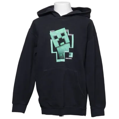 Huvtröja (Svart, Grön) från Mojang Bomull, Polyester