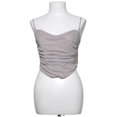 Crop top (Grijs, Zilver) van Amisu Elastaan, Polyester