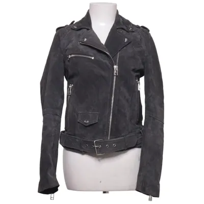 Biker jacket (Gray) from Review Leather, Polyester
