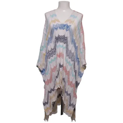Poncho (White, Multicolored) from Goddis Acrylic, Cotton