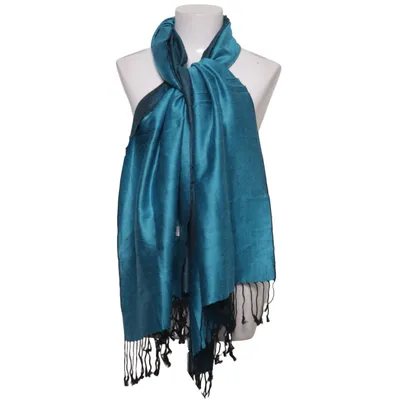 Sjaal (Turquoise, Zwart) van Pashmina Kasjmier, Zijde