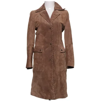 Veste longue en cuir (Marron) de Elements by Taifun Cuir, Polyester