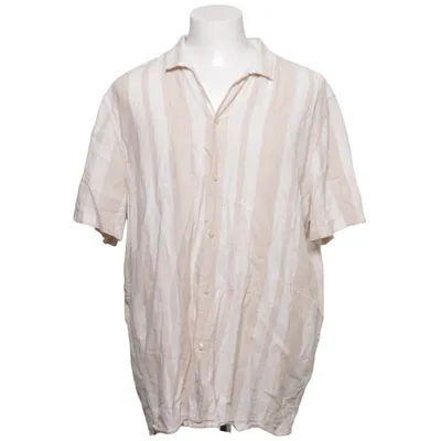 Short sleeve shirt (Beige, White) from Pier One Linen, Viscose