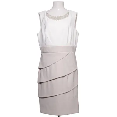 Dress (White, Beige) from Connected Apparel Elastane, Polyester