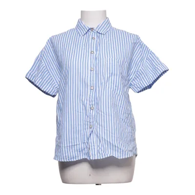 Short sleeve shirt (Blue, White) from Zara Cotton, Linen