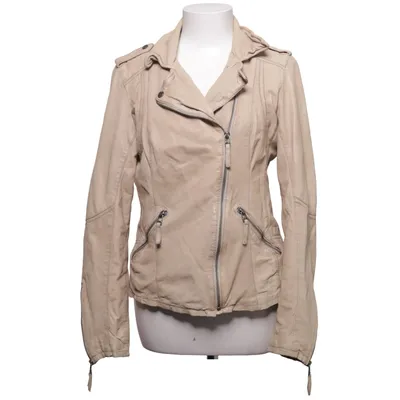 Biker jacket (Beige) from Oakwood Cotton, Leather, Polyester