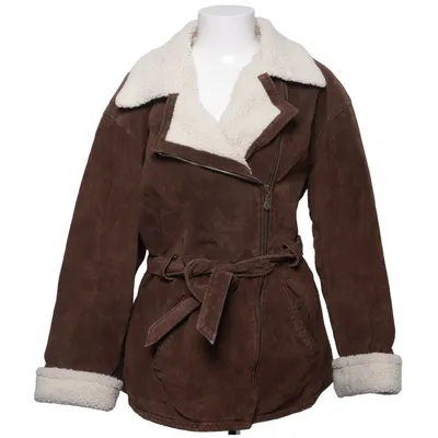 Veste en peau de mouton retournée (Marron, Blanc) de Preston & York Acrylique, Cuir, Polyester