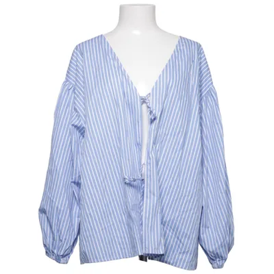 Blouse (Blauw, Wit) van Lindex Katoen, Polyester, Viscose