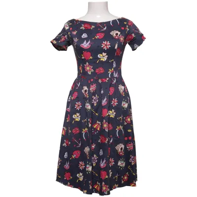 Jurk (Blauw, Meerkleurig) van Lady Vintage Katoen, Elastaan