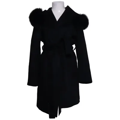 Mantel (Schwarz) von Hollies Stockholm Fuchspelz, Polyester