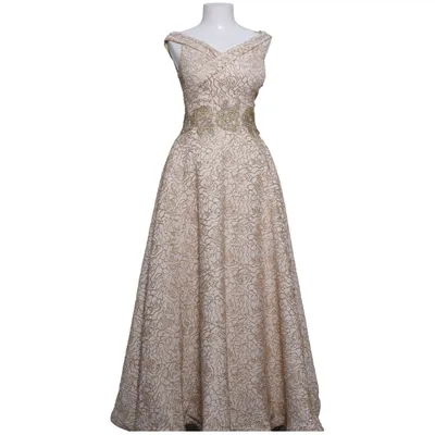 Avondjurk (Wit, Goud) van Milar Elastaan, Polyester