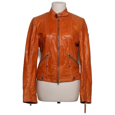 Leren jack (Oranje) van Gipsy Katoen, Leer, Polyester