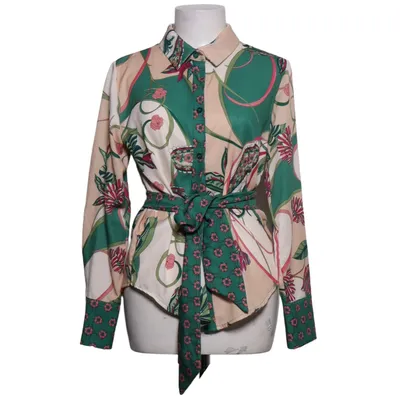 Blouse (Green, Beige, Multicolored) from Nostalgia Elastane, Polyester