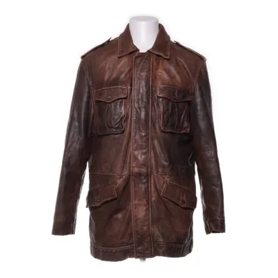 Leather jacket (Brown) from Trapper Cotton, Polyester, Leather