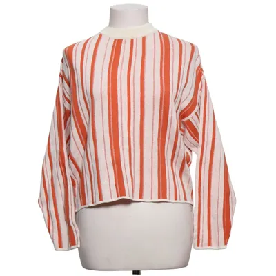 Sweater (Orange, Hvid) fra Carin Wester Bomuld, Linned