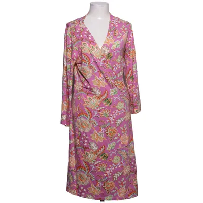 Slå-om-kjole (Lilla, Flerfarvet) fra Vera Velour Elastan, Viscose