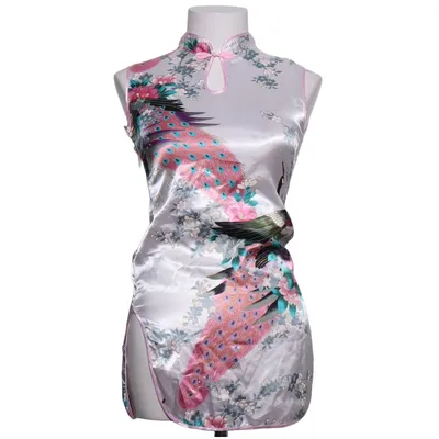 Cheongsam (Weiß, Mehrfarbig)