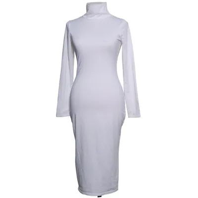 Turtleneck dress (White) from Vestidos Cotton, Elastane, Polyester