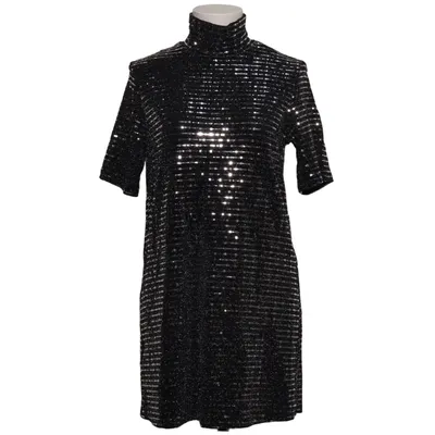 Jurk met col (Zwart, Zilver) van Oh My Love Elastaan, Metallvezel, Polyamide