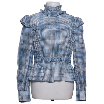 Blus (Blå, Vit) från Ganni Ekologisk bomull, Polyamid, Återvunnen polyester