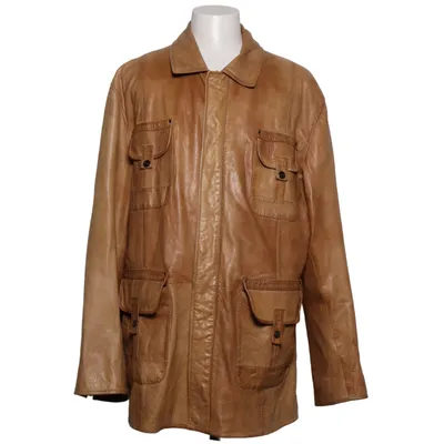 Veste en cuir (Marron) de Alba Moda Coton, Cuir