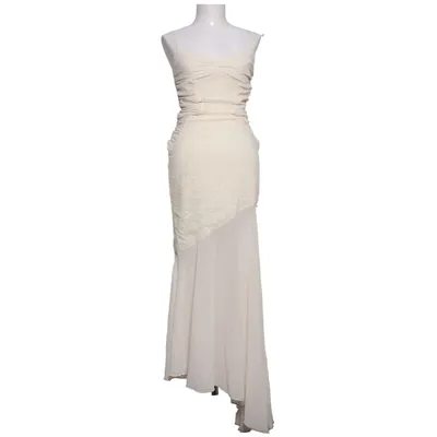 Evening gown (White) Elastane, Polyester