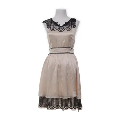 Dress (Black, Beige) from Warehouse Silk, Viscose