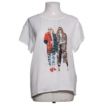 T-shirt (Blanc, Multicolore) de Sfera Collection Polyester, Viscose