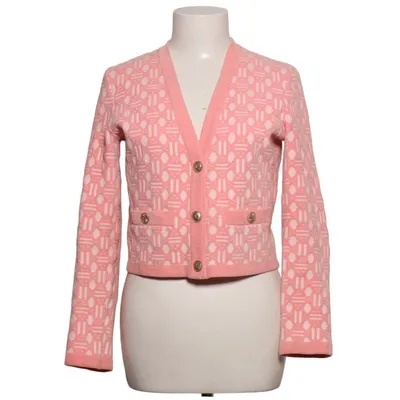 Cardigan (Pink, White) from Maje Elastane, Polyamide, Polyester, Viscose