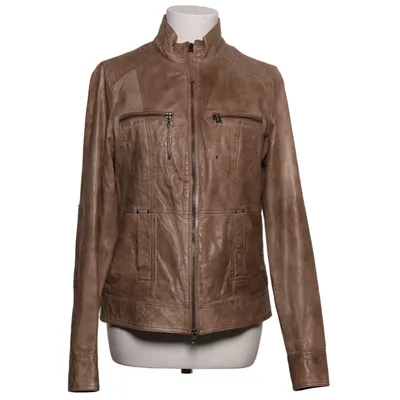 Läderjacka (Beige) från The Favourites Bomull, Skinn, Polyester
