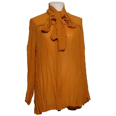 Pussy bow blouse (Oker) from Pm Viscose