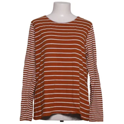Long sleeve T-shirt (Brown, White) from Lands' End Cotton, Polyurethane, Viscose