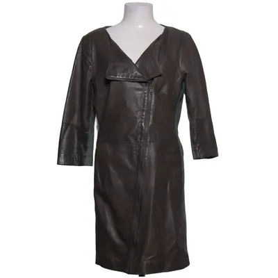Leren jas (Grijs, Groen) van Transmission Leer, Polyester