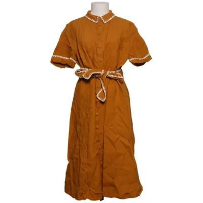 Robe chemise (Marron) de Sézane Coton, Lin