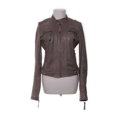 Leather jacket (Brown) from Saint Tropez Cotton, Polyester, Leather