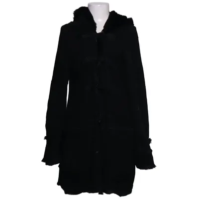 Shearling Jacke (Schwarz) von Armani Jeans Kaninchenpelz, Leder