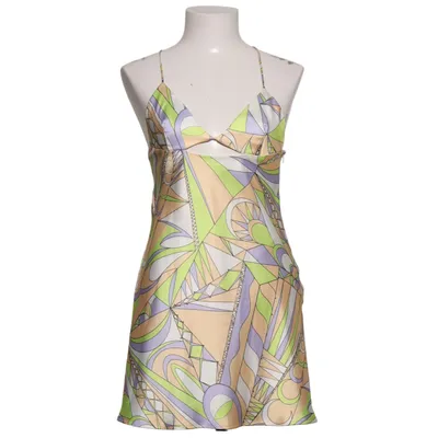 Jurk (Beige, Groen, Lila) van Zara Elastaan, Polyester