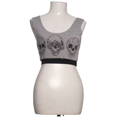 Crop top (Gray, Black) from Style Elastane, Viscose