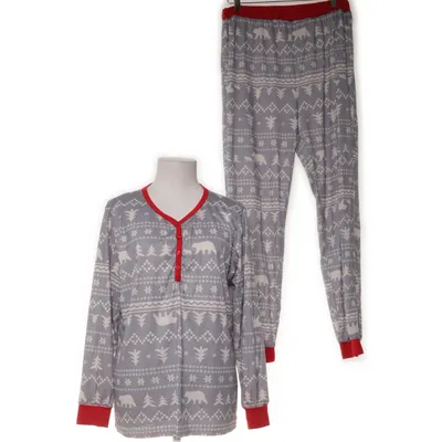 Pyjamas (Grå, Röd) från PatPat Elastan, Polyester