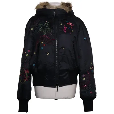 Winter jacket (Black, Multicolored) from Iceberg Fox fur, Polyamide
