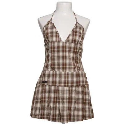 Halterneckklänning (Brun, Vit) från House of Sunny Elastan, Polyester, Viskos