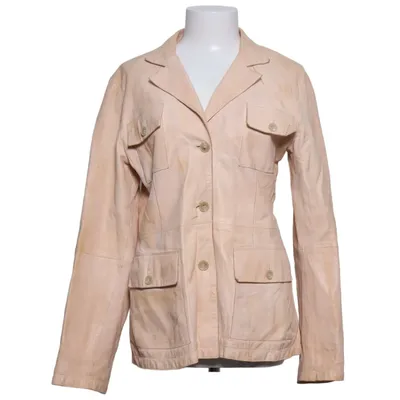 Läderjacka (Beige) från Belfe Acetat, Kupro, Skinn