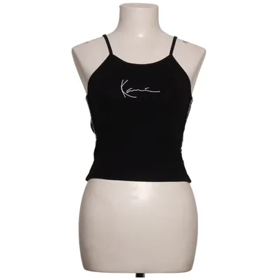 Crop top (Zwart, Wit) van Karl Kani Katoen, Elastaan