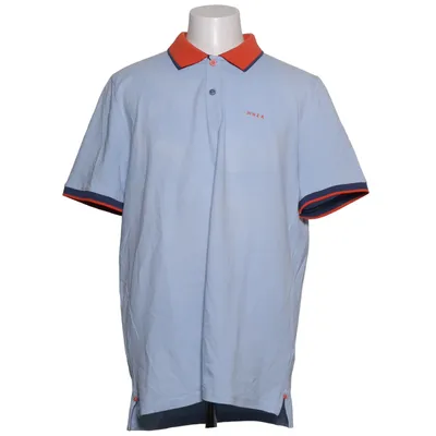 Poloshirt (Blauw, Oranje) van New Zealand Auckland Katoen, Elastaan