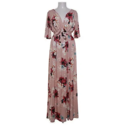 Långklänning (Rosa, Flerfärgad) från Bodyflirt Elastan, Polyester