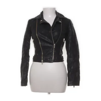 Biker jacket (Black) from Miss Selfridge Polyurethane, Viscose, Polyester