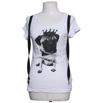 T-shirt (Mops Pug Shirt mit angedeuteten Hosenträgern y2k) från Blind Date Casual Bomull