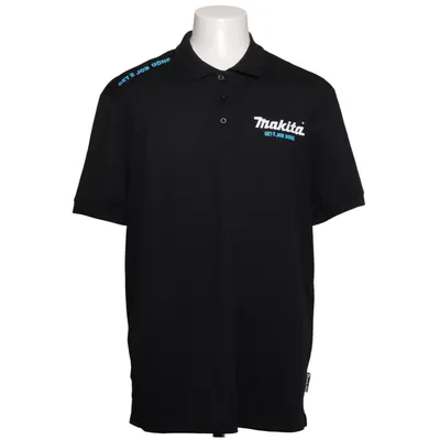 Pikétröja (Svart) från Makita Bomull, Polyester