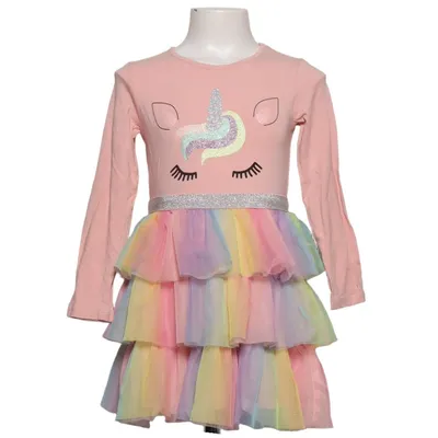 Klänning (Rosa, Flerfärgad) från Lindex Kids Bomull, Elastan, Polyester